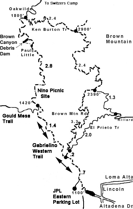 Gabrielino Western Trail map
